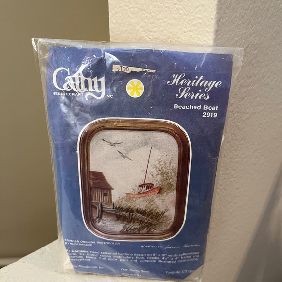 🐠 Heritage Series Vintage. Beach Boat Needlecraft. Frame not Included. - Picture 1 of 3